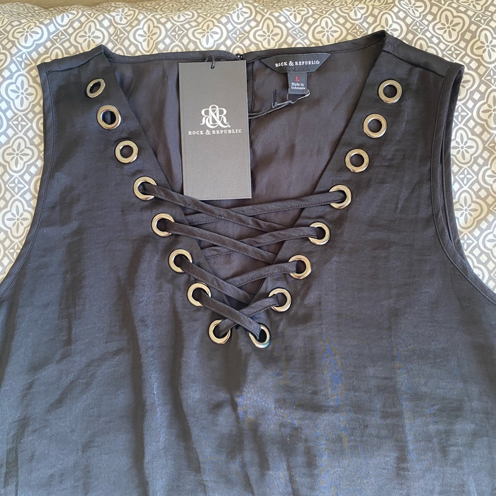 NWT Rock & Republic Black Tank Blouse